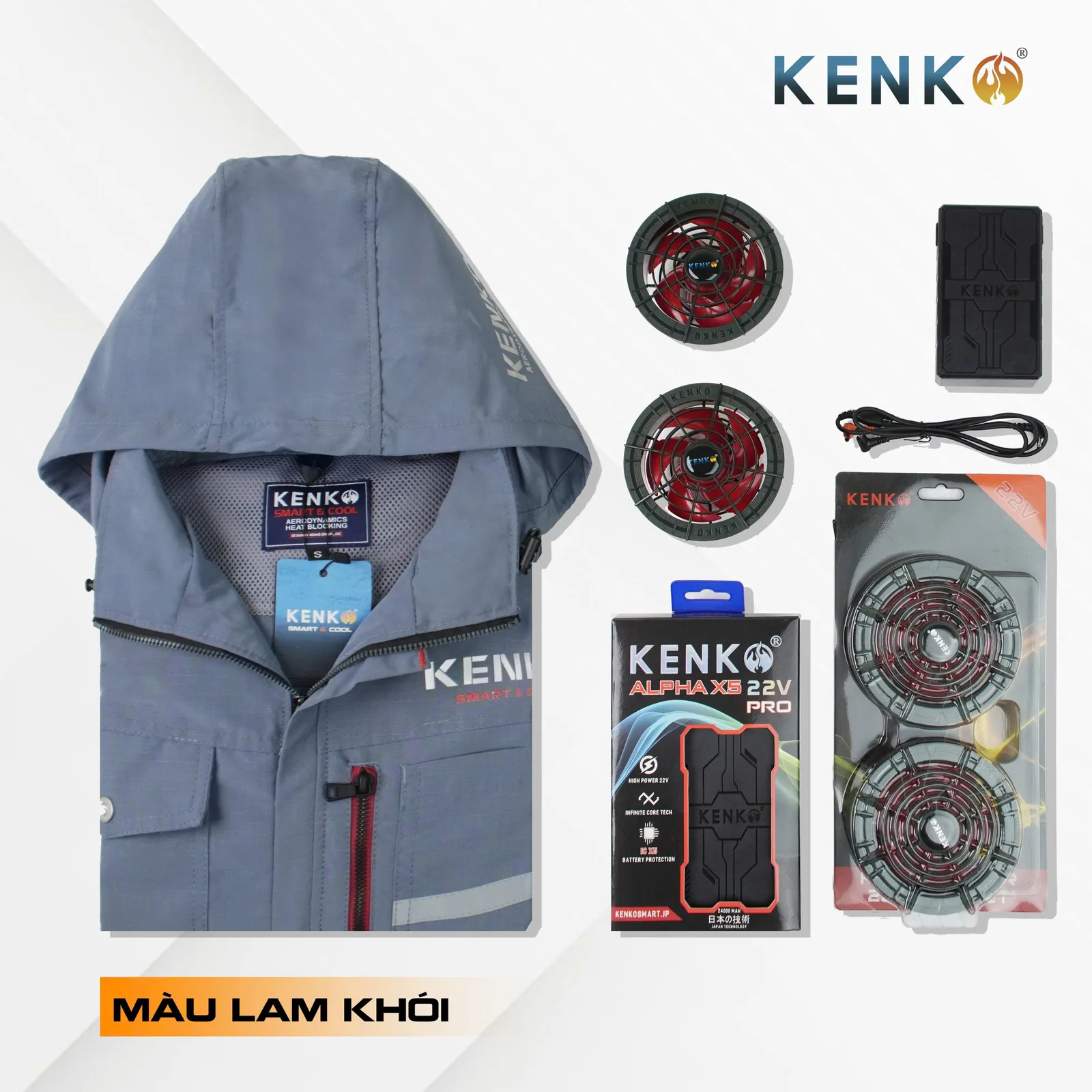 Combo trọn bộ 22V — Áo Lam khói